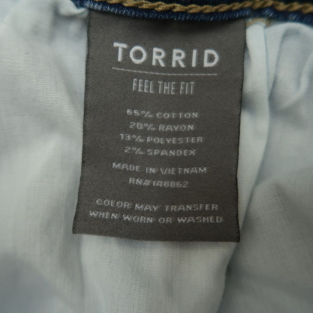 Torrid Jeans Women's Size 18R Blue High-Rise Jegging Denim 28" Inseam Destroyed - Picture 10 of 16